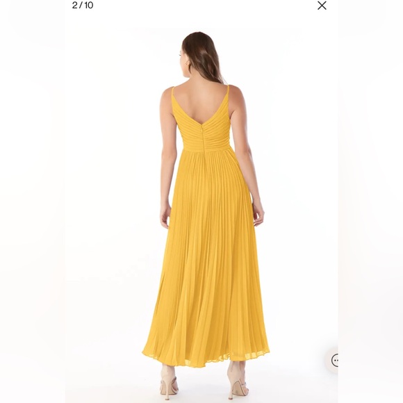 Worn once! Golden yellow ankle length formal dress-bridesmaid, homecoming, prom - Picture 6 of 9